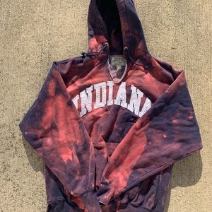Vintage bleached and distressed indiana hoodie
